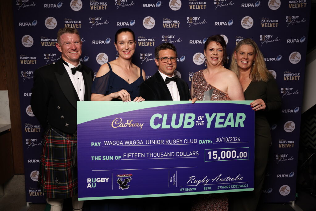 'Wagga Wagga Crows awarded inaugural Club of the Year honours at Rugby Australia Awards'